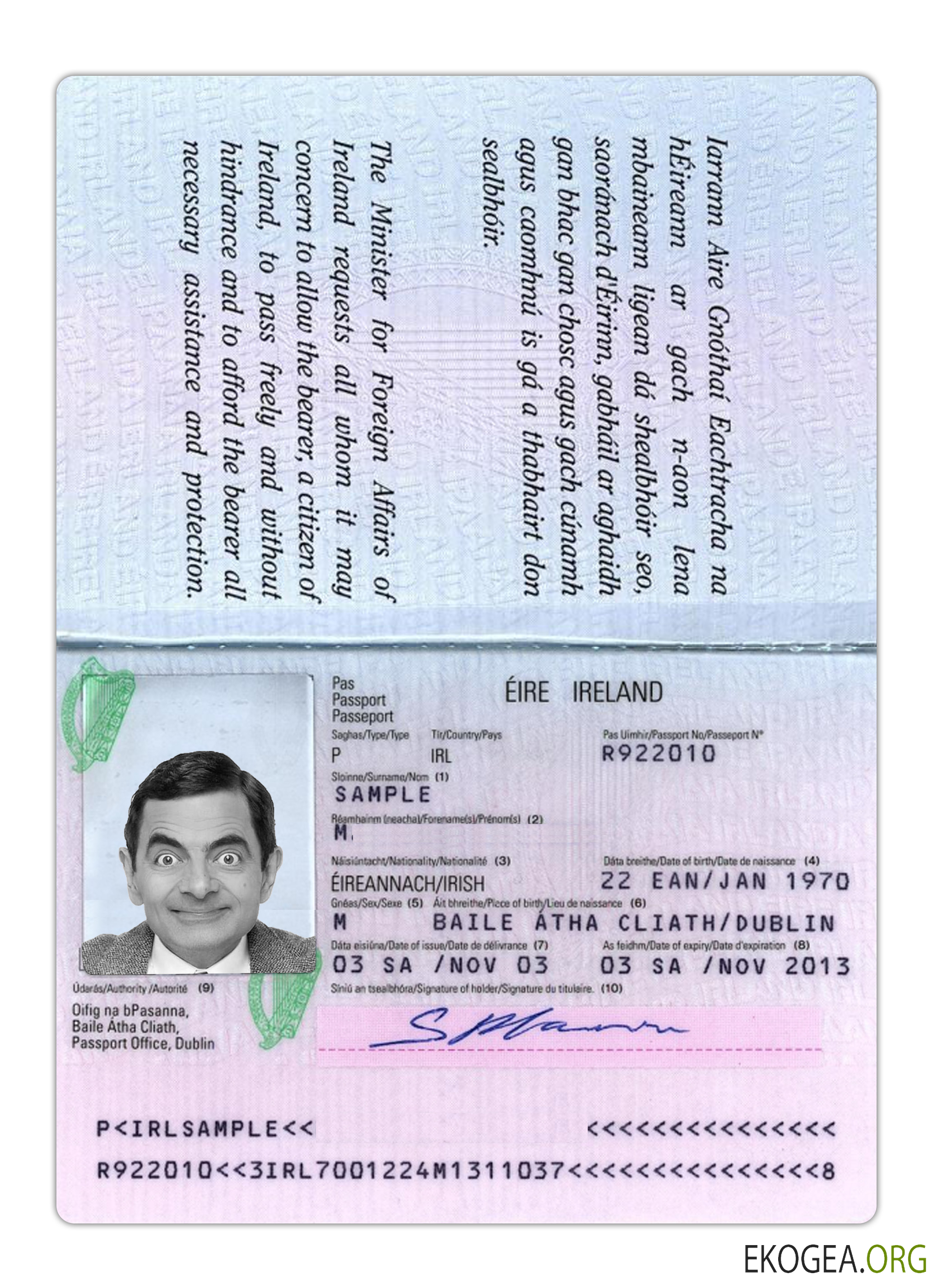 Passeport irlandais version 2